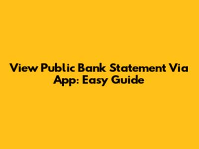 View Public Bank Statement Via App: Easy Guide