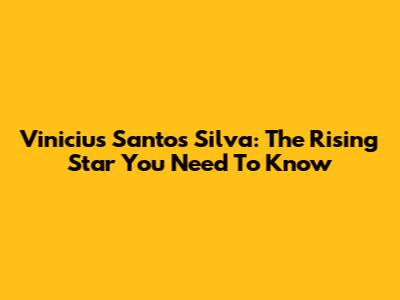 Vinicius Santos Silva: The Rising Star You Need To Know