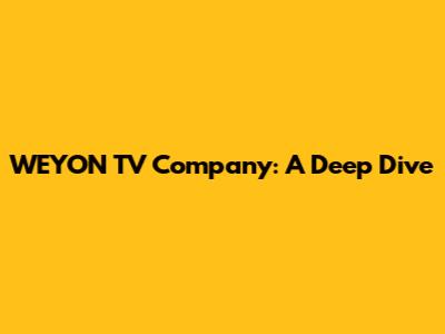 WEYON TV Company: A Deep Dive