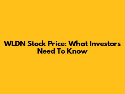 WLDN Stock Price: What Investors Need To Know