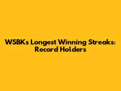 WSBK's Longest Winning Streaks: Record Holders