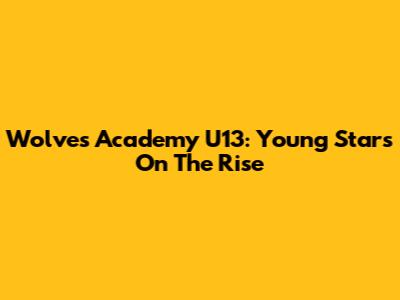 Wolves Academy U13: Young Stars On The Rise
