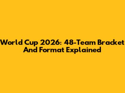 World Cup 2026: 48-Team Bracket And Format Explained