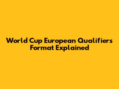 World Cup European Qualifiers Format Explained