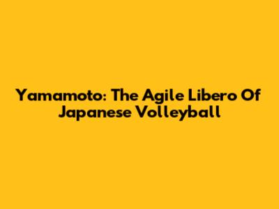 Yamamoto: The Agile Libero Of Japanese Volleyball