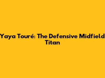 Yaya Touré: The Defensive Midfield Titan