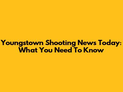 Youngstown Shooting News Today: What You Need To Know