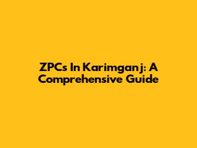 ZPCs In Karimganj: A Comprehensive Guide