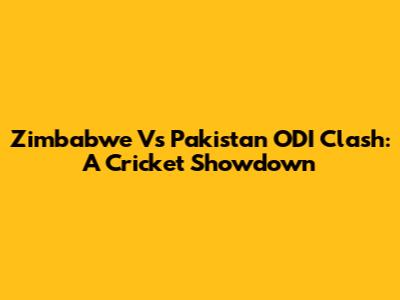 Zimbabwe Vs Pakistan ODI Clash: A Cricket Showdown